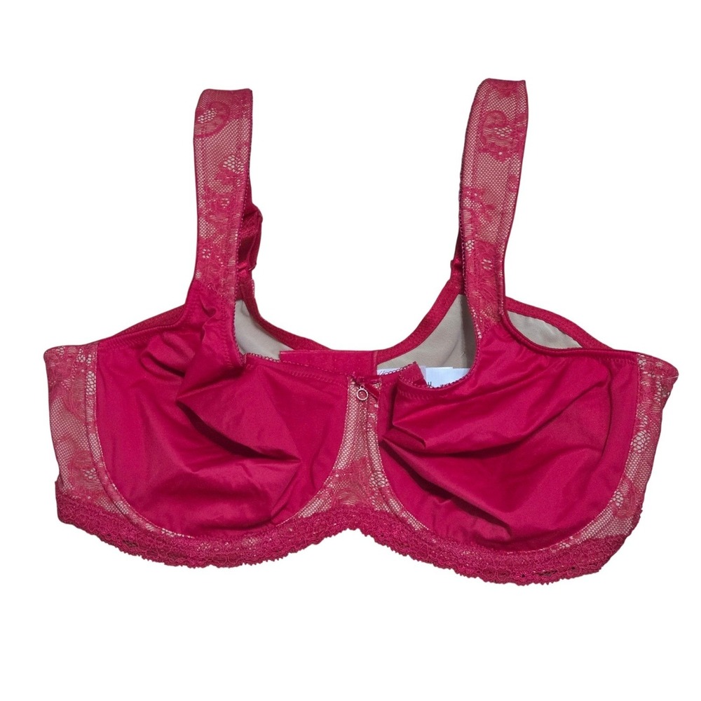 Rosa Faia Beautyfull Full‎ Cup Bra Red Lace Trim Underwire Support Size  32D
